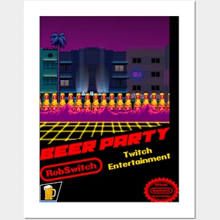 8bit Beer Party Posters and Art